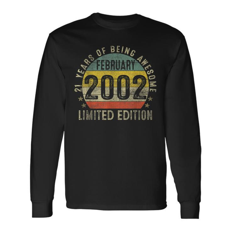 21St Birthday Made In February 2002 Limited Edition V2 Long Sleeve T-Shirt