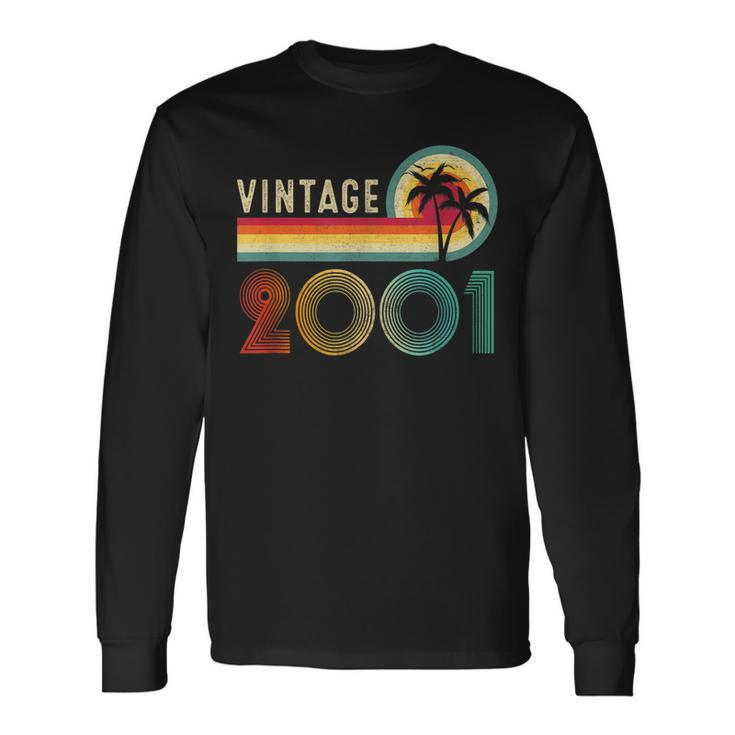 22 Year Old Gifts Vintage Born In 2001 22Nd Birthday Retro Men Women Long Sleeve T-shirt Graphic Print Unisex Gifts ideas