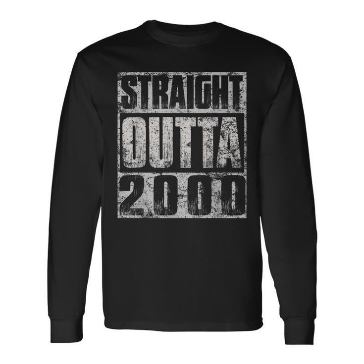 23 Year Old Gift Straight Outta 2000 Made In 23Rd Birthday  Men Women Long Sleeve T-shirt Graphic Print Unisex