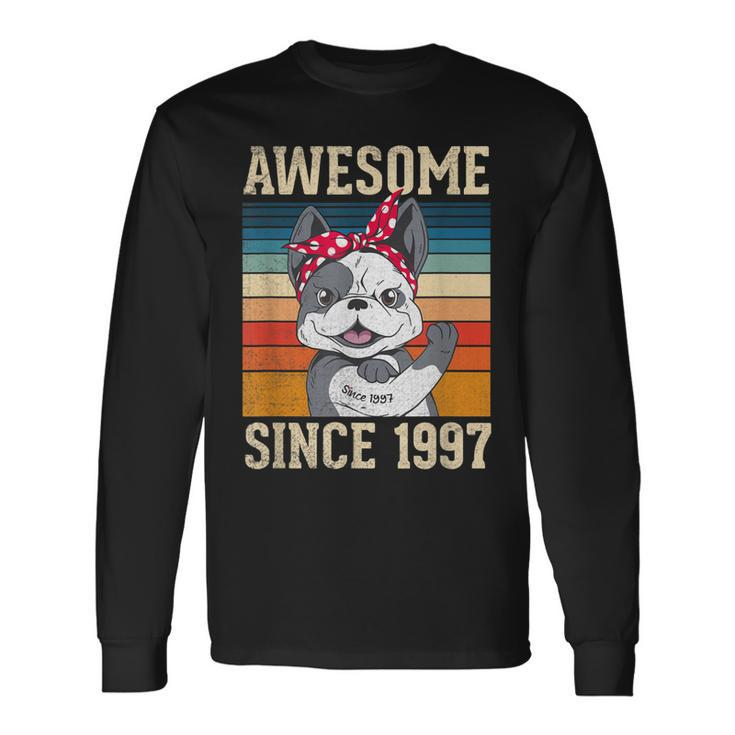 26 Year Old Awesome Since 1997 26Th Birthday Dog Girl Long Sleeve T-Shirt