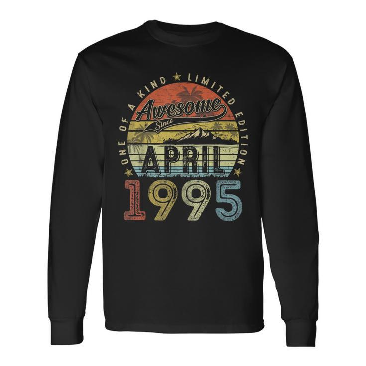 28Th Birthday Awesome Since April 1995 28 Year Old Long Sleeve T-Shirt