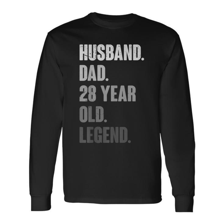 28Th Birthday Decoration Husband Vintage Dad 1995 Long Sleeve T-Shirt