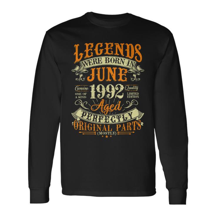 30. Geburtstag Legendäre Juni 1992 Geborene Langarmshirts Geschenkideen