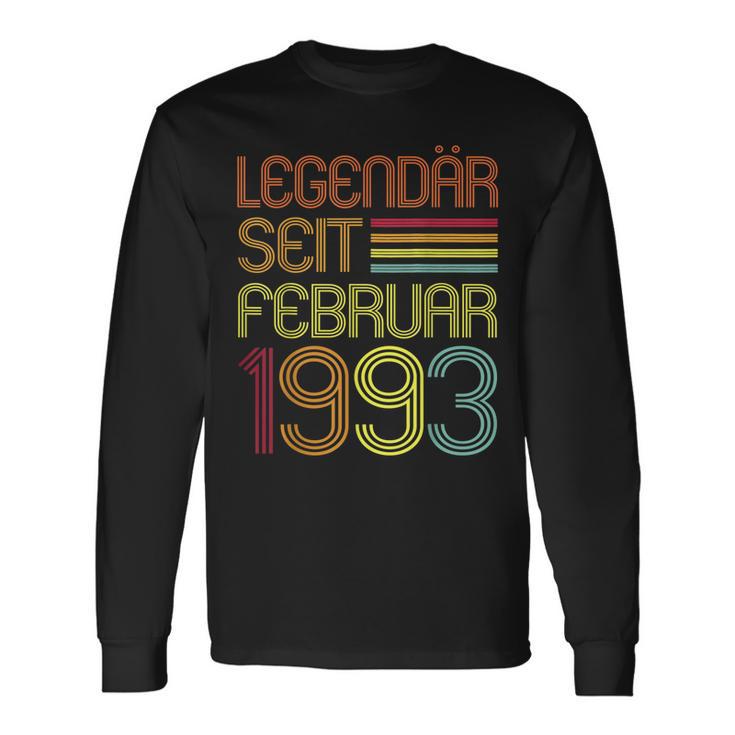 30 Geburtstag Vintage 30 Jahre Legendär Seit Februar 1993 Langarmshirts Geschenkideen