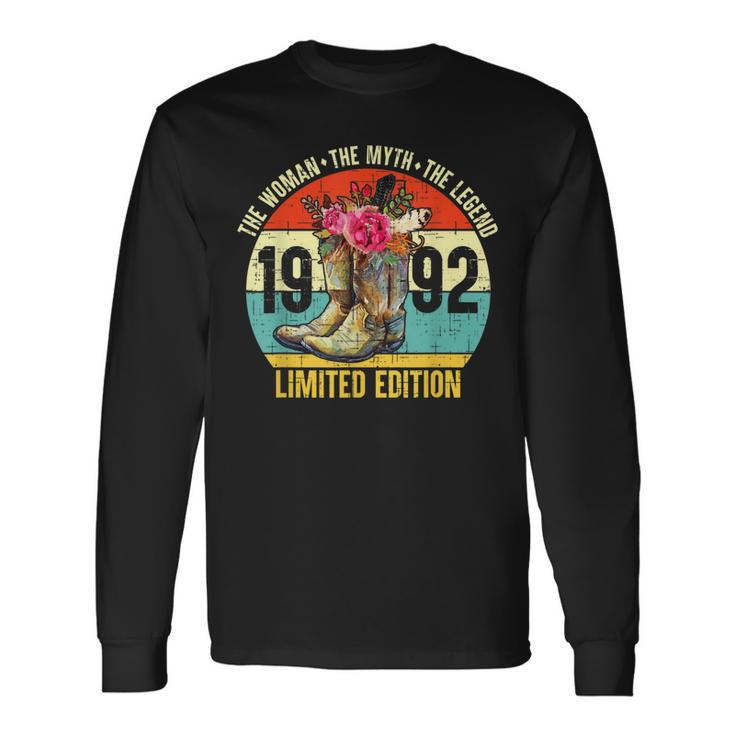 30 Year Old 1992 Limited Edition Cowboy Boots Western 30Th Long Sleeve T-Shirt