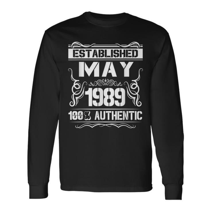 30Th Birthday Established May 1989 Shirt Long Sleeve T-Shirt T-Shirt