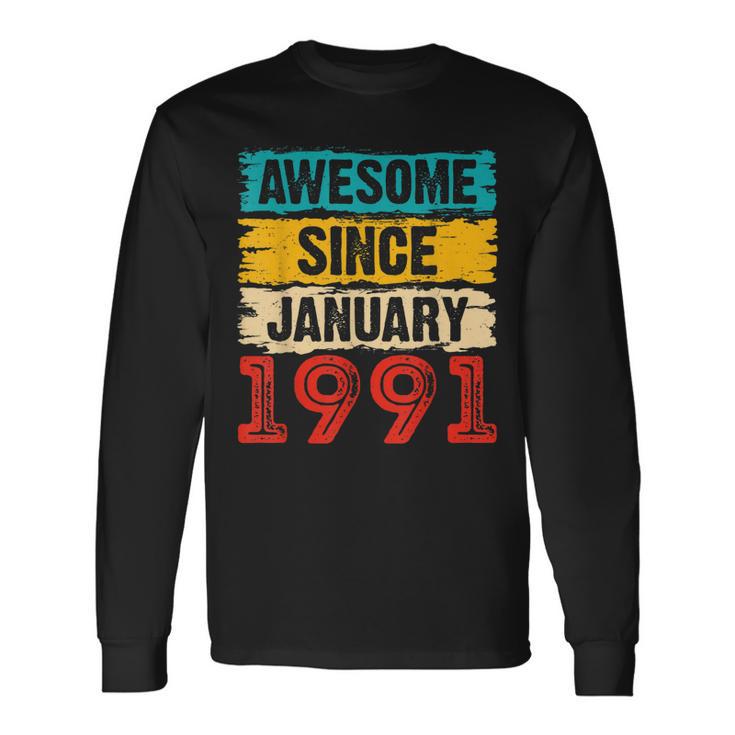 32 Year Old Awesome Since Januar 1991 32 Geburtstag Geschenke Langarmshirts Geschenkideen