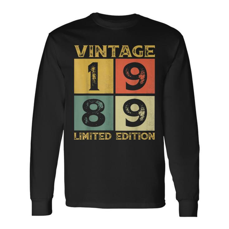 34 Year Old Vintage 1989 Limited Edition 34Th Bday Long Sleeve T-Shirt