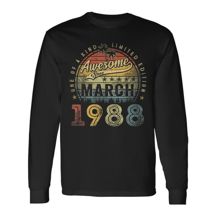 35 Year Old Awesome Since March 1988 35Th Birthday Long Sleeve T-Shirt