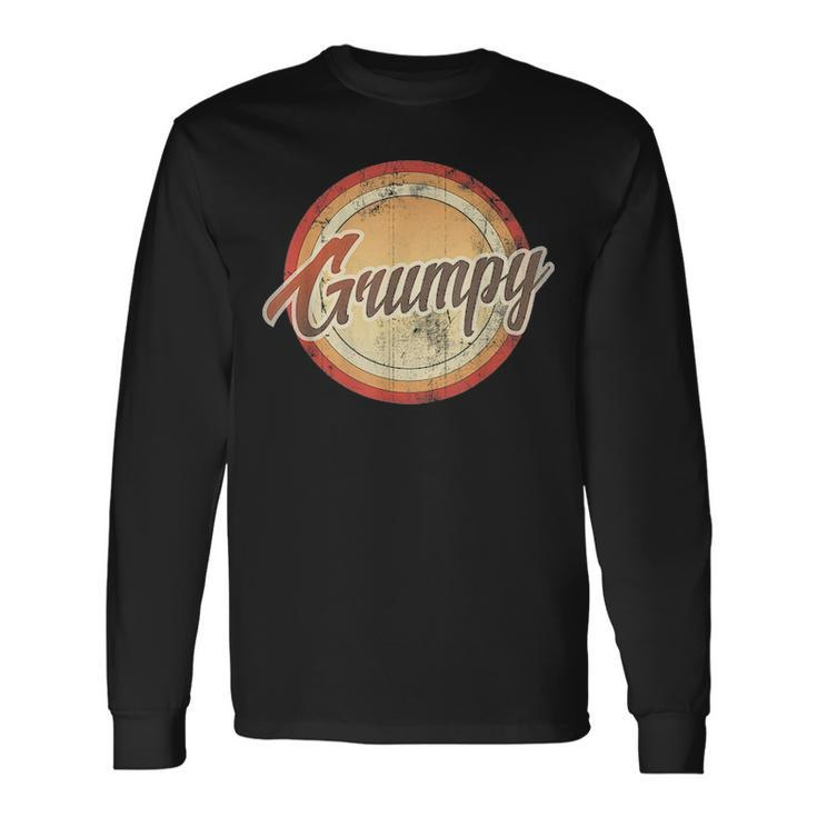 Graphic 365 Grumpy Vintage Retro Fathers Day Men Long Sleeve T-Shirt
