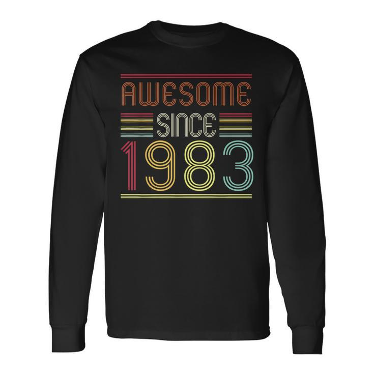 40 Year Old Gifts Made In 1983 Vintage 40Th Birthday Retro  Men Women Long Sleeve T-shirt Graphic Print Unisex