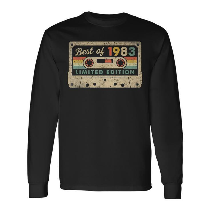 40Th Birthday 40 Years Old Best Of 1983 Vintage 80S Cassette Long Sleeve T-Shirt