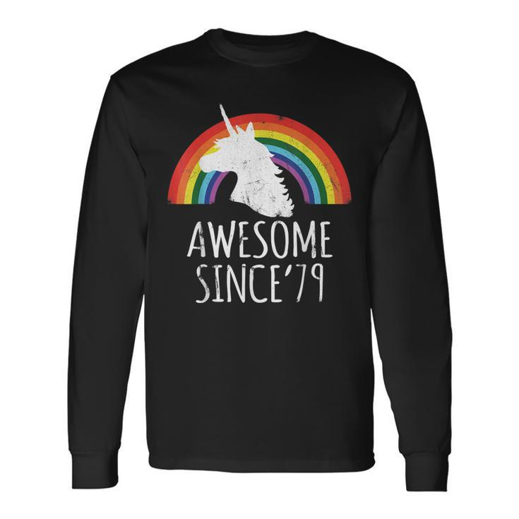 40Th Birthday 40 Years Old Unicorn Awesome Since 1979 Shirt Long Sleeve T-Shirt T-Shirt Gifts ideas