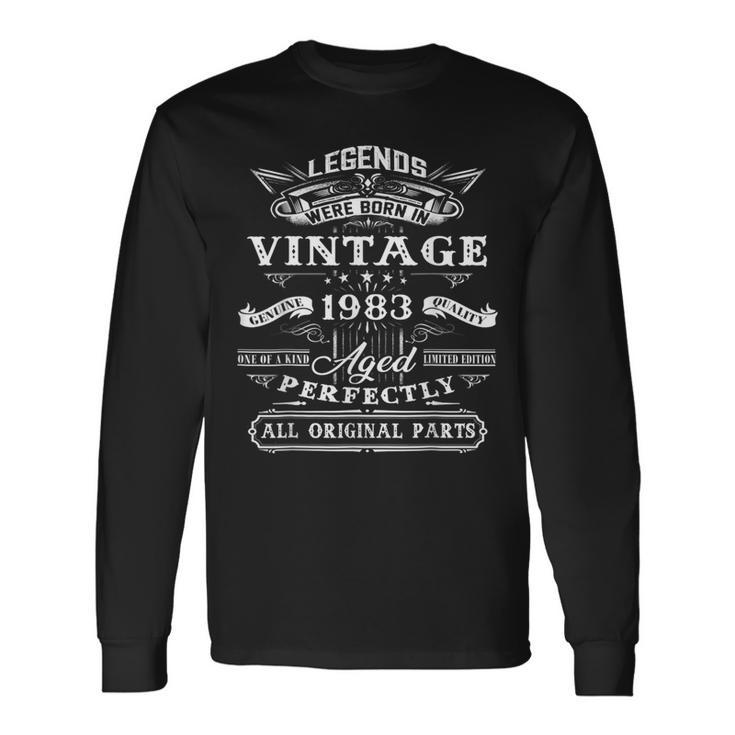 40Th Birthday For Legends Born 1983 40 Yrs Old Vintage Long Sleeve T-Shirt