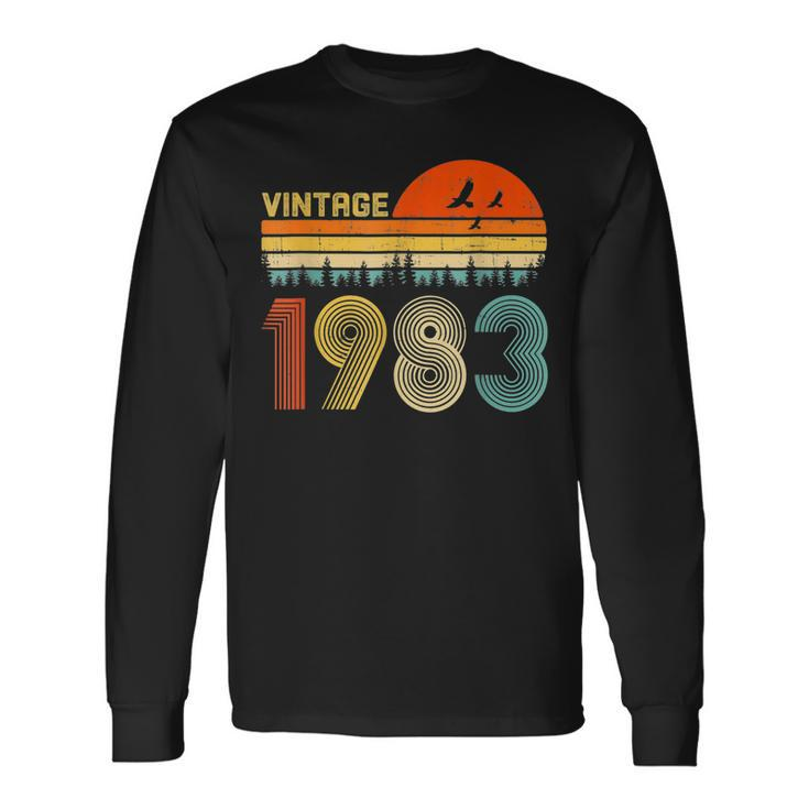 40Th Birthday Vintage 1983 Retro Bday 40 Years Old Long Sleeve T-Shirt