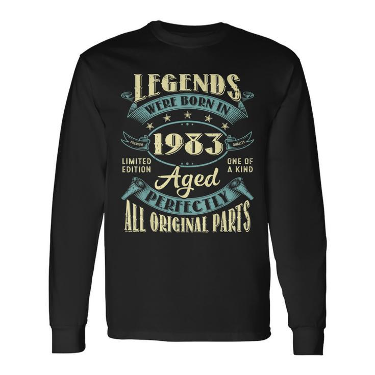 40Th Birthday Vintage Legends Born In 1983 40 Year Old Long Sleeve T-Shirt T-Shirt