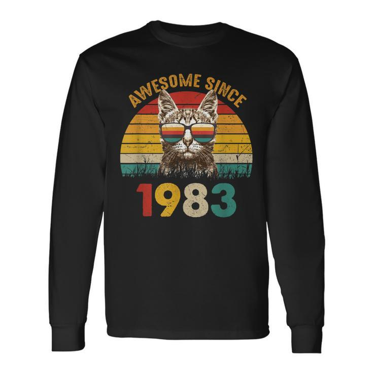 40Th Cat Lover Birthday 40 Year Old Awesome Since 1983 Long Sleeve T-Shirt T-Shirt
