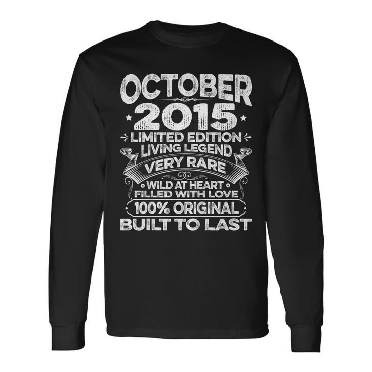 4Th Birthday Vintage Born In October 2015 4 Years Old Long Sleeve T-Shirt T-Shirt Gifts ideas