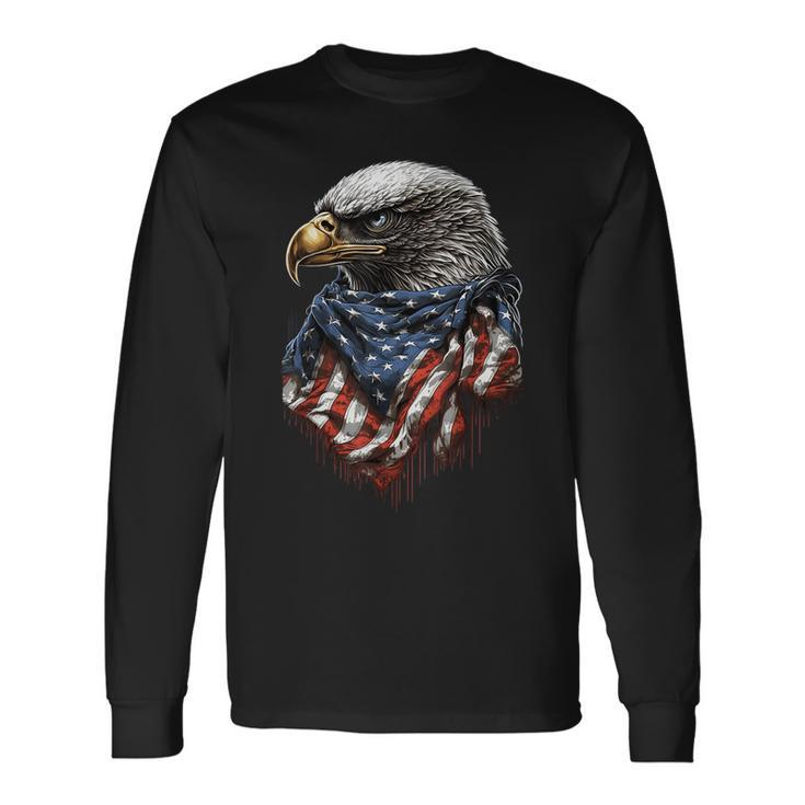 4Th Of July Bald Eagle American Us Flag Country 4Th Of July Long Sleeve T-Shirt