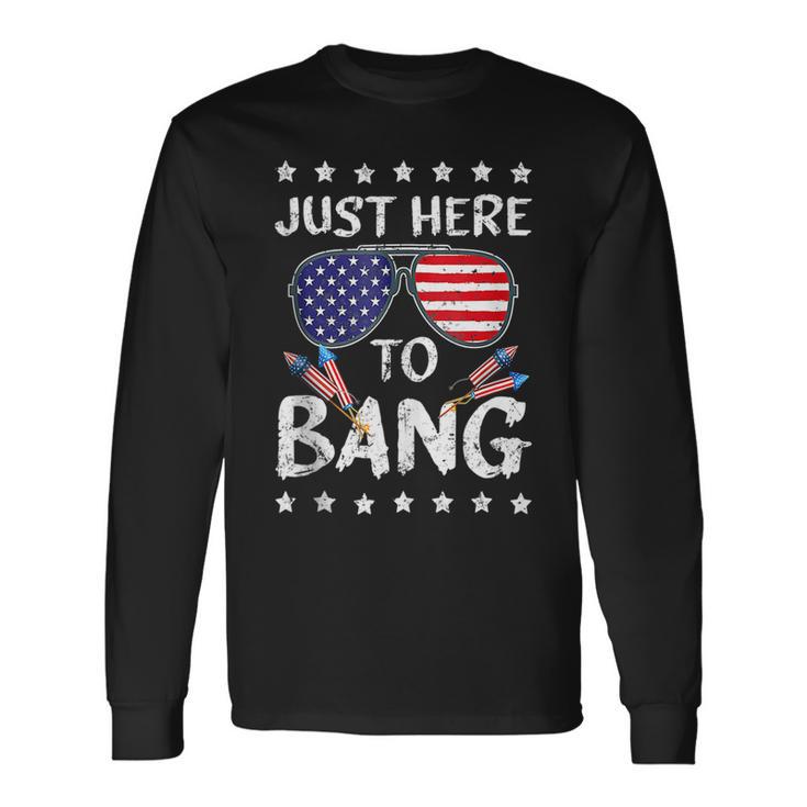 Official I'm Just Here To Bang Funny 4th July American Flag Clothes Cool T- shirt