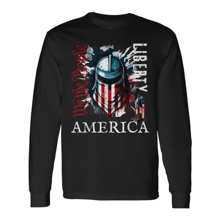 4Th Of July Proud Americans Flag We The People Liberty Long Sleeve T-Shirt T-Shirt