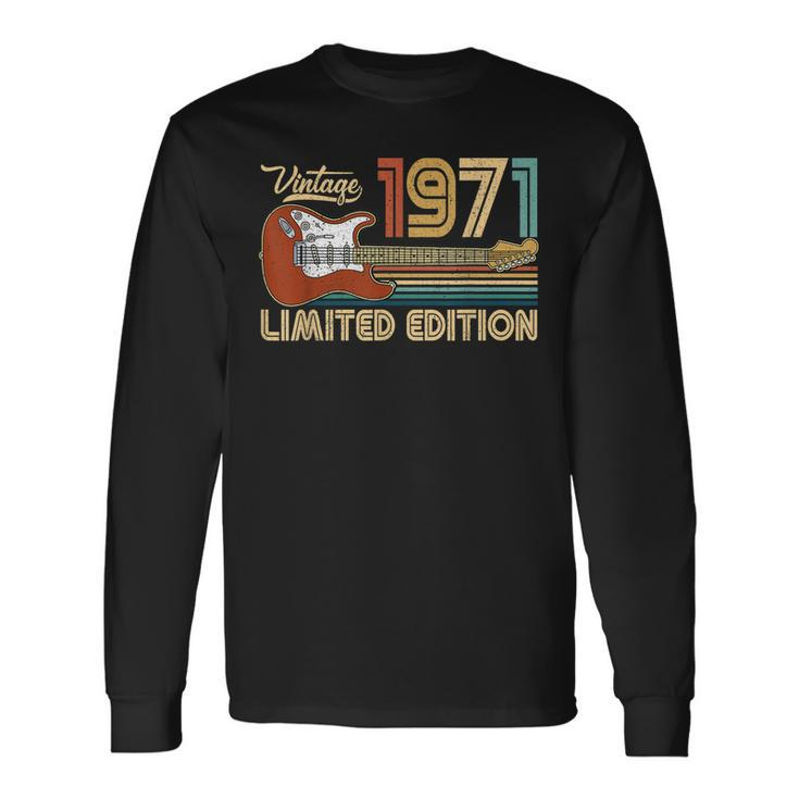 52Th Birthday Vintage 1971 Limited Edition Guitar Long Sleeve T-Shirt T-Shirt