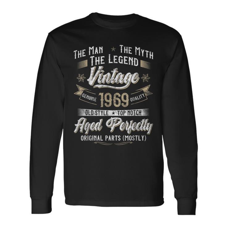 54. Geburtstag Vintage 1969 Langarmshirts für Männer, Mythos & Legende Geschenkideen