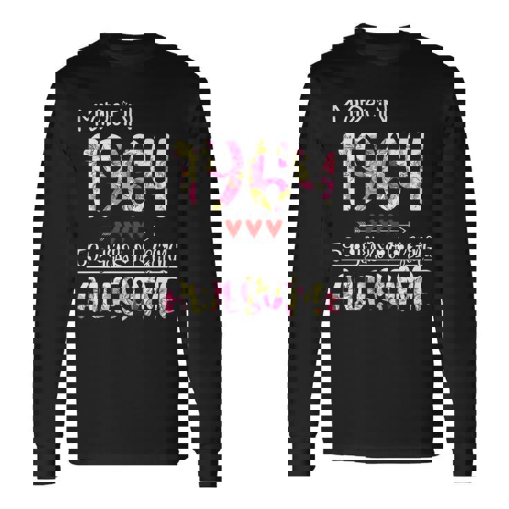 59Th Birthday For Women Floral Made In 1964 Birthday Long Sleeve T-Shirt