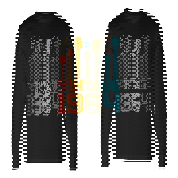 59Th Birthday Vintage 1964 Guitarist Guitar Lovers Long Sleeve T-Shirt