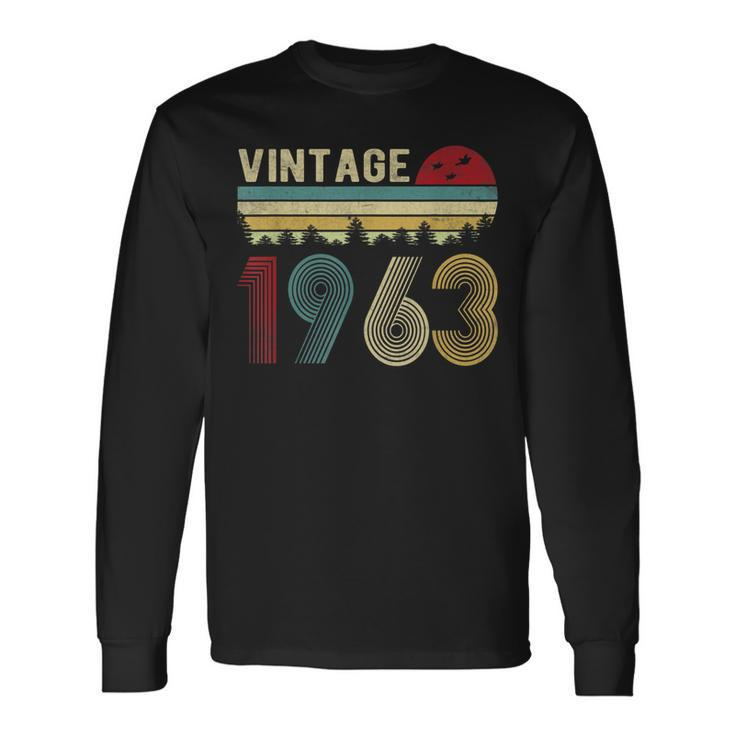 60 Year Old Gifts Vintage 1963 Made In 1963 60Th Birthday  V2 Men Women Long Sleeve T-shirt Graphic Print Unisex
