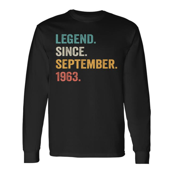 60 Years Old Legend Since September 1963 60Th Bday Men Long Sleeve T-Shirt