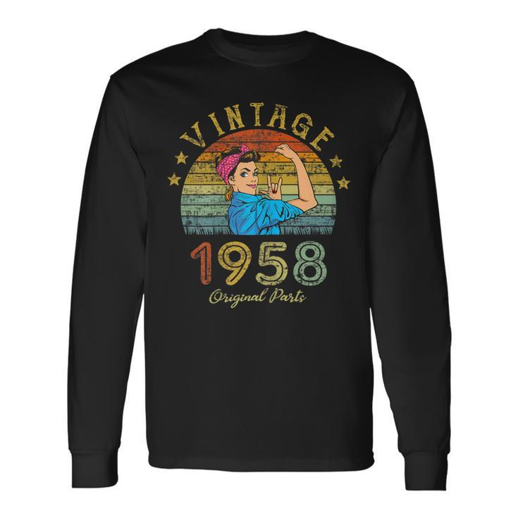 65 Year Old Awesome Since 1958 65Th Birthday Women Long Sleeve T-Shirt