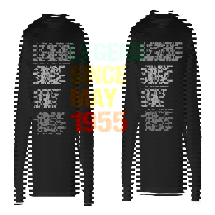 68 Year Old 68Th Birthday Legend Since May 1955 Long Sleeve T-Shirt