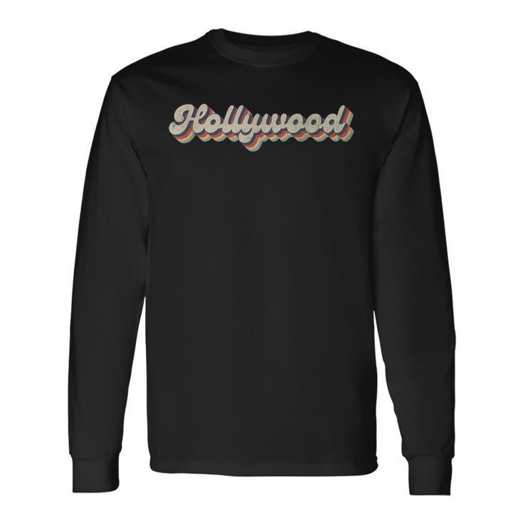 70S 80S Usa City Vintage Hollywood Long Sleeve T-Shirt Gifts ideas