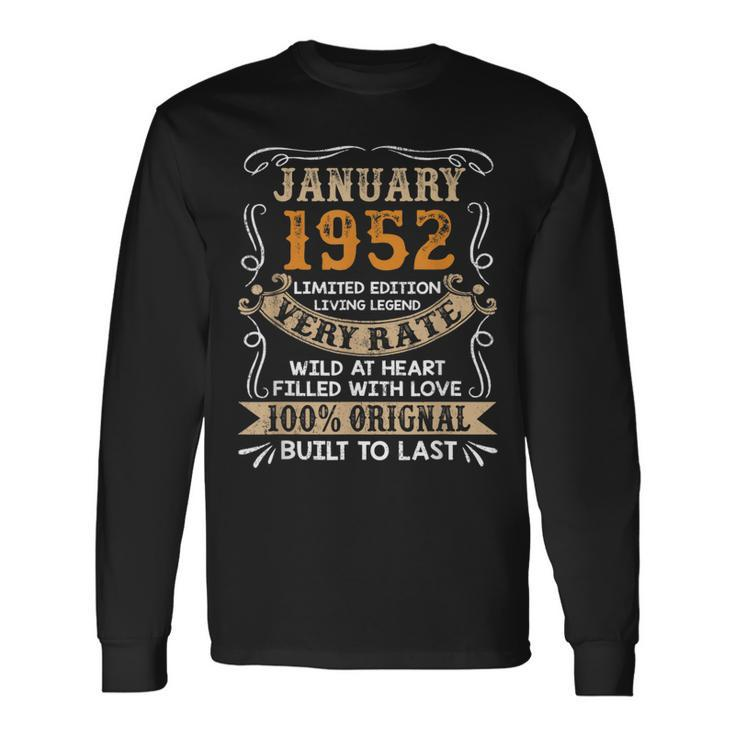 71 Years Old Decoration January 1952 71St Birthday Long Sleeve T-Shirt