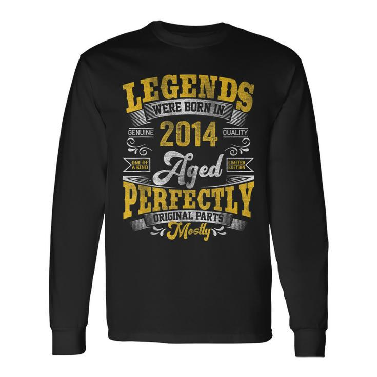 9 Years Old Vintage Legends Born In 2014 9Th Birthday Long Sleeve T-Shirt