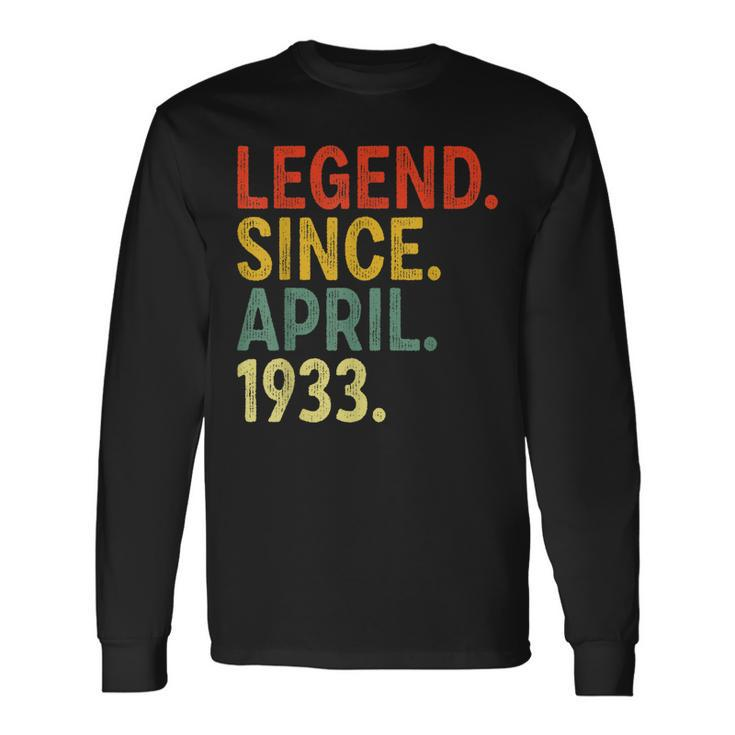 90 Year Old Legend Since April 1933 90Th Birthday Long Sleeve T-Shirt T-Shirt