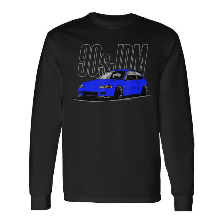 90S Jdm Blue Eg Car Graphic Long Sleeve T-Shirt T-Shirt