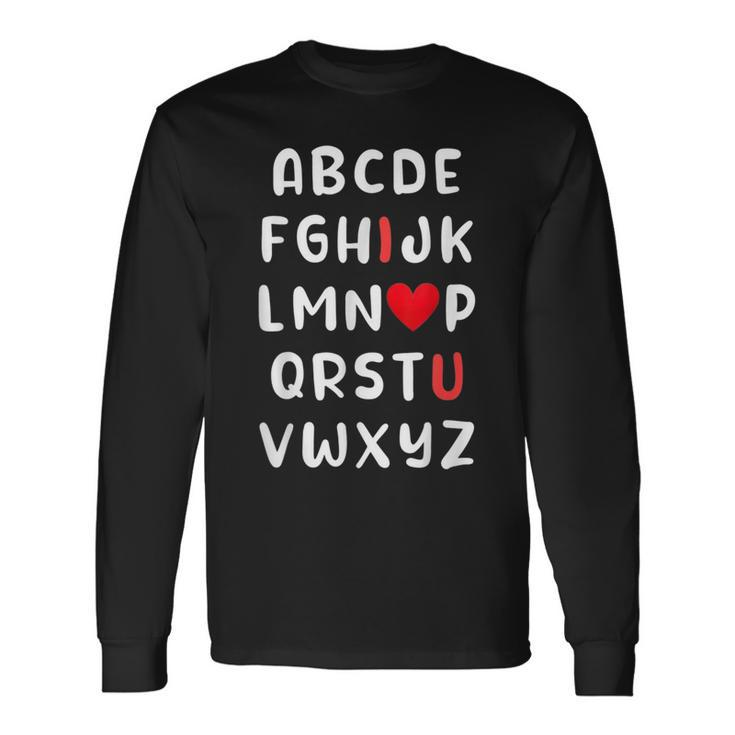 Abc Alphabet I Love You Valentine Teacher Long Sleeve T-Shirt