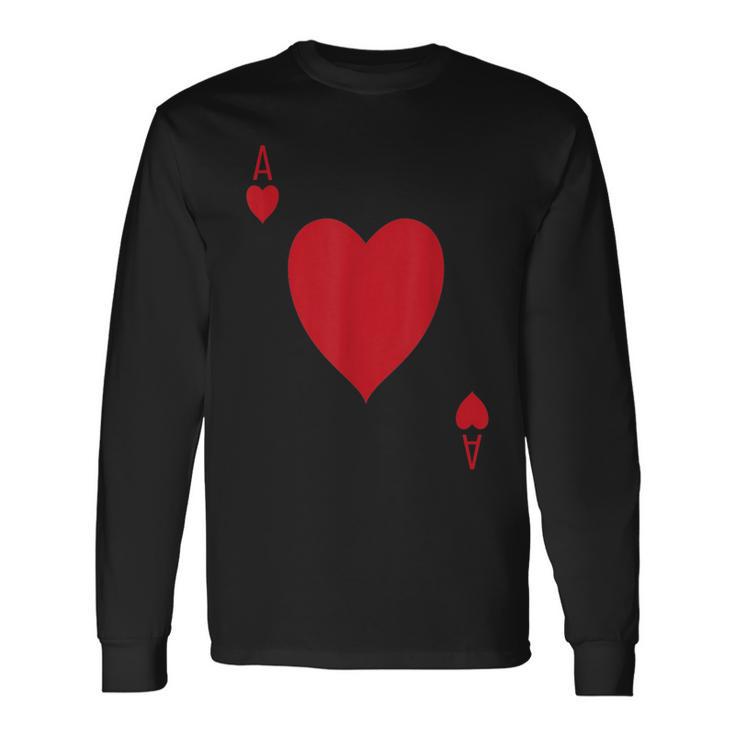 Ace Of Hearts Deck Of Cards Matching Halloween Costume Long Sleeve T-Shirt