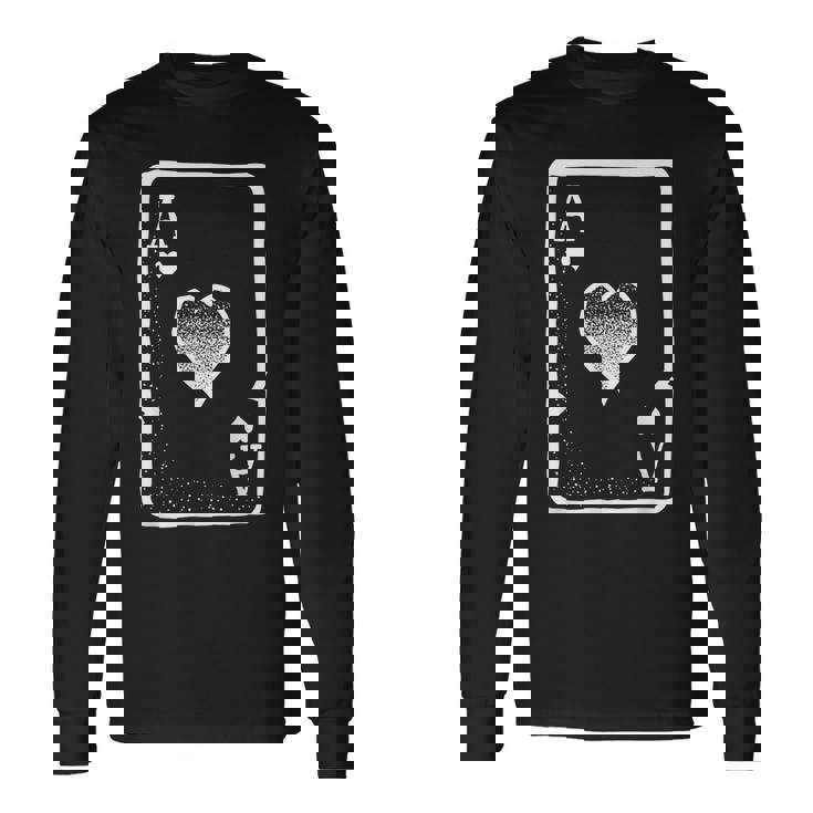 Ace Of Hearts Playing Cards Poker Halloween Costume Long Sleeve T-Shirt