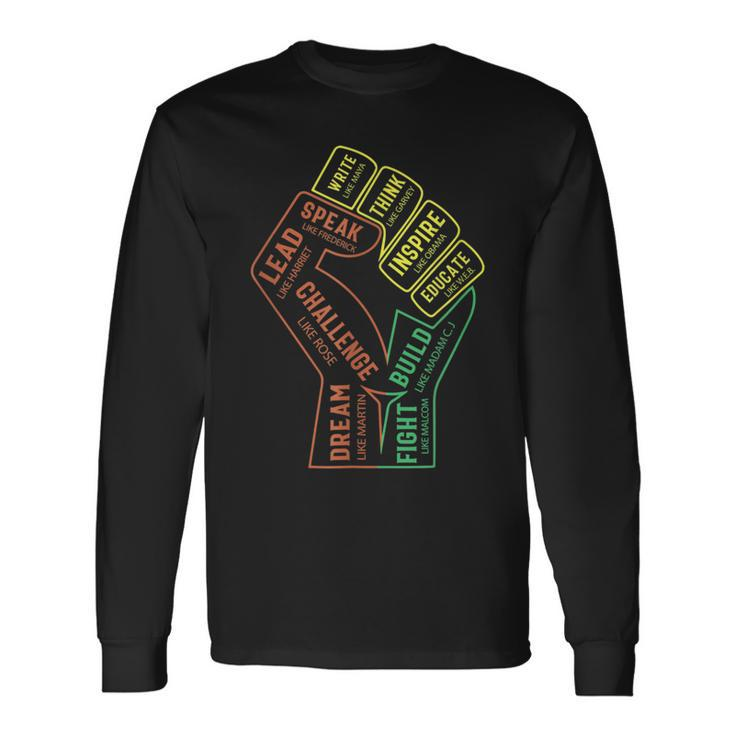 African Junenth Black History Month Educated Outfit Long Sleeve T-Shirt