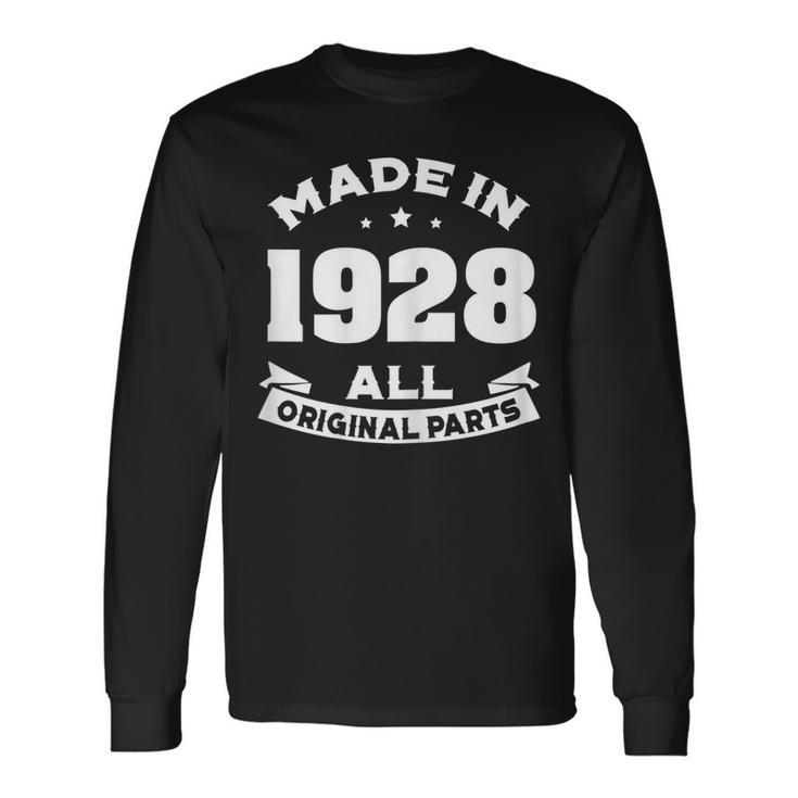 Age Shirt Made In 1928 91St Years Old 90 Birthday Long Sleeve T-Shirt