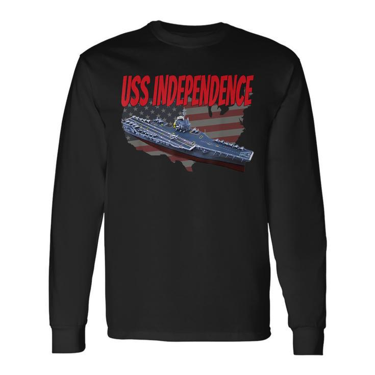 Aircraft Carrier Uss Independence Cv-62 For Grandpa Dad Son Long Sleeve T-Shirt