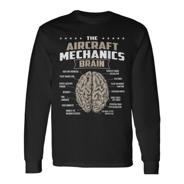 The Aircraft Mechanics Brain Airplane Maintenance Aviation Long Sleeve T-Shirt T-Shirt