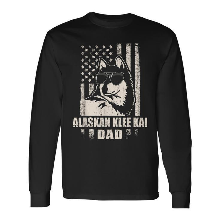 Alaskan Klee Kai Dad Cool Vintage Retro Proud American Long Sleeve T-Shirt