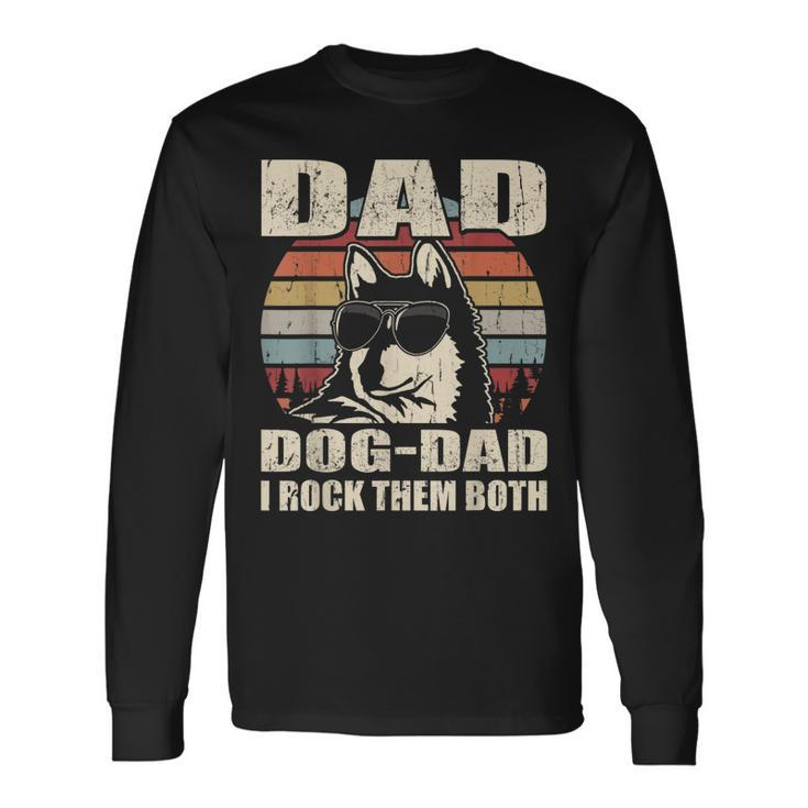 Alaskan Klee Kai Dad And Dog Dad I Rock Them Both Vintage Long Sleeve T-Shirt