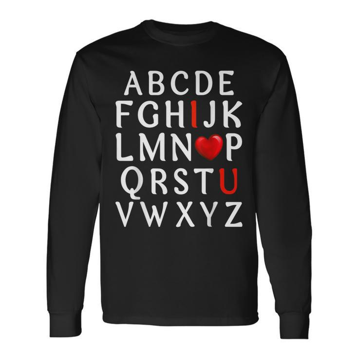 Alphabet Abc I Love You Valentines Day Heart Him Her Long Sleeve T-Shirt