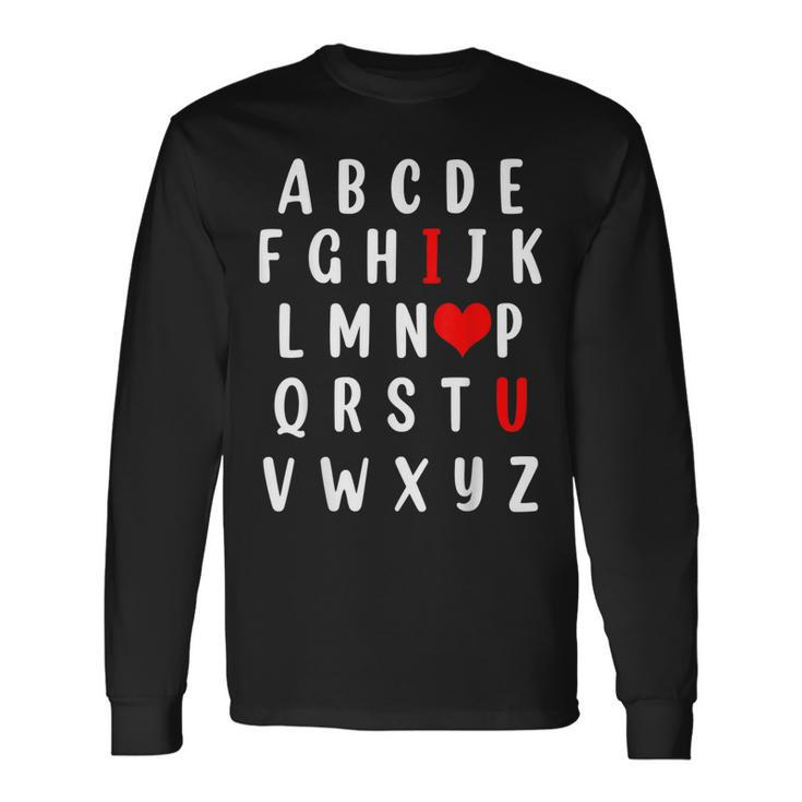 Alphabet Abc I Love You Valentines Day Heart V4 Long Sleeve T-Shirt