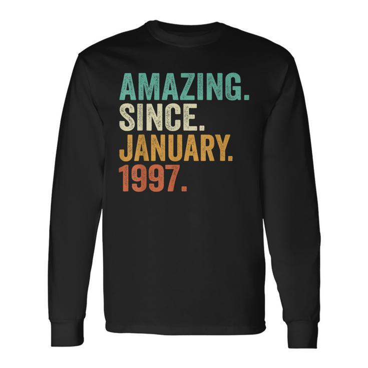 Amazing Since January 1997 26 Years Old 26Th Birthday Gifts  Men Women Long Sleeve T-shirt Graphic Print Unisex